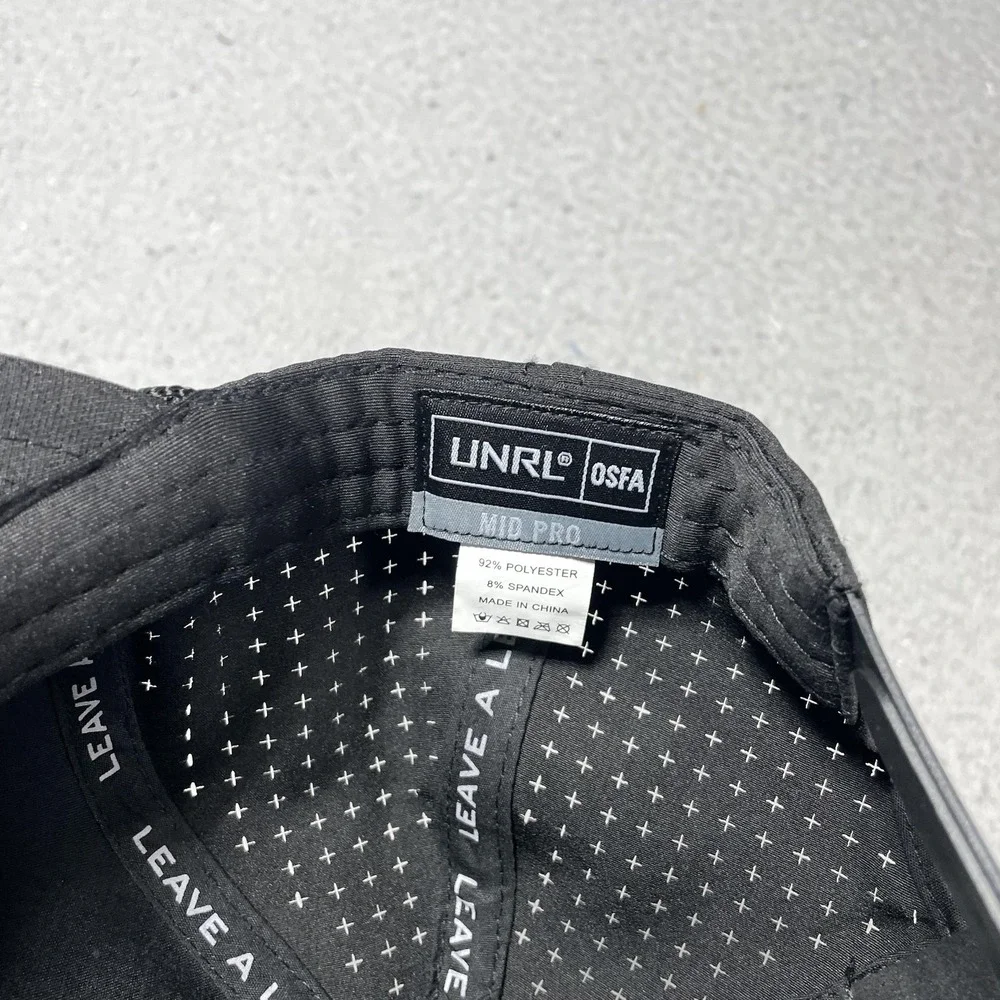 UNRL Thielen Foundation Hat‎ Cap Snap Back One Size Mens Black Mid Pro Rope Mesh